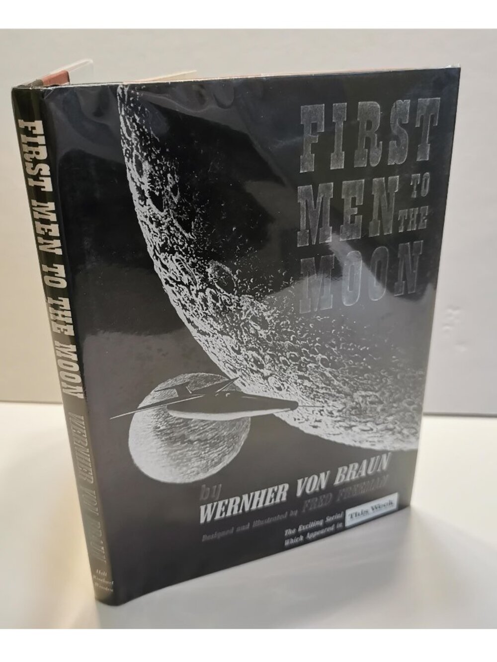 1960 First Men to the Moon Wernher Von Braun EX-LIBRARY First Edition HC Book